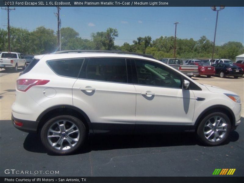 White Platinum Metallic Tri-Coat / Medium Light Stone 2013 Ford Escape SEL 1.6L EcoBoost