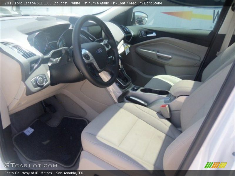 White Platinum Metallic Tri-Coat / Medium Light Stone 2013 Ford Escape SEL 1.6L EcoBoost