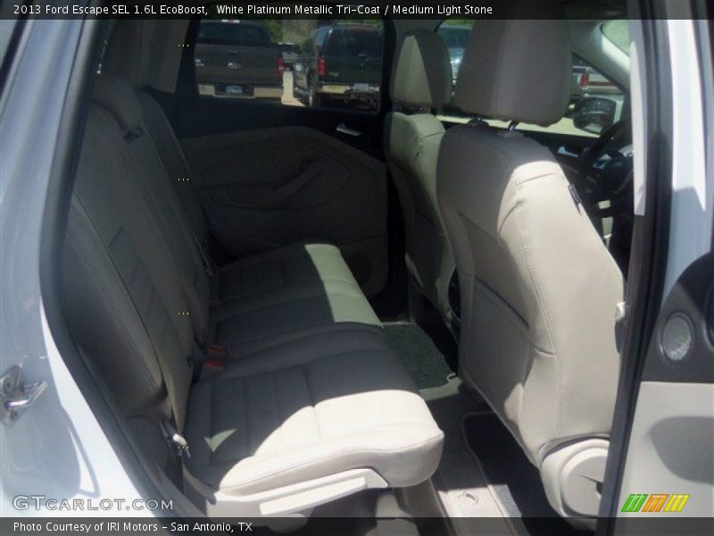 White Platinum Metallic Tri-Coat / Medium Light Stone 2013 Ford Escape SEL 1.6L EcoBoost