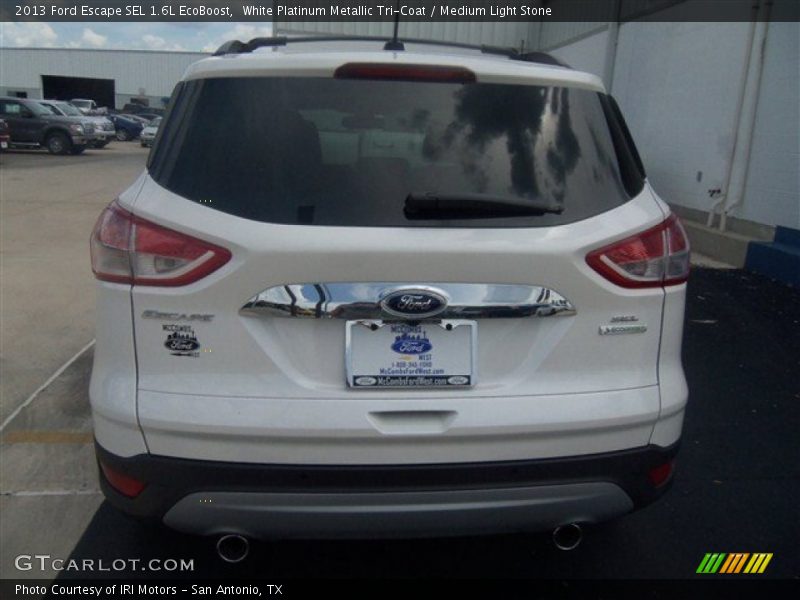 White Platinum Metallic Tri-Coat / Medium Light Stone 2013 Ford Escape SEL 1.6L EcoBoost
