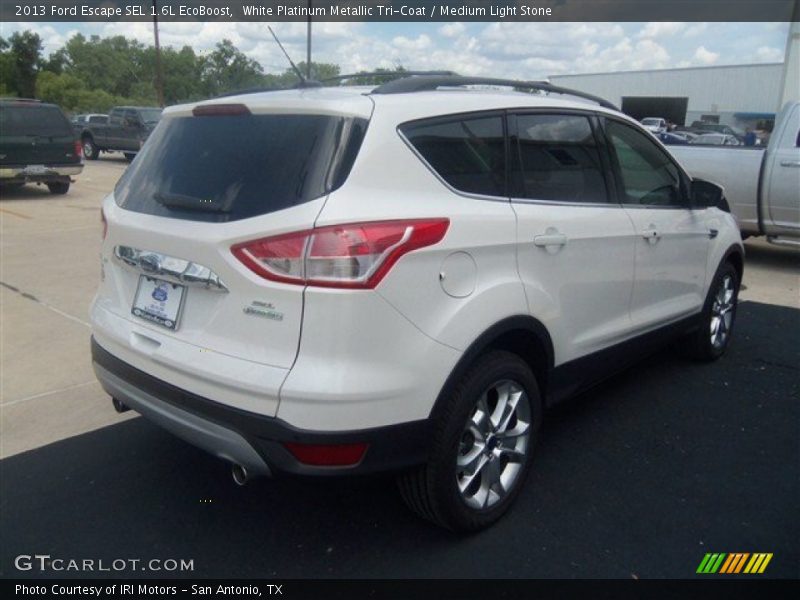 White Platinum Metallic Tri-Coat / Medium Light Stone 2013 Ford Escape SEL 1.6L EcoBoost