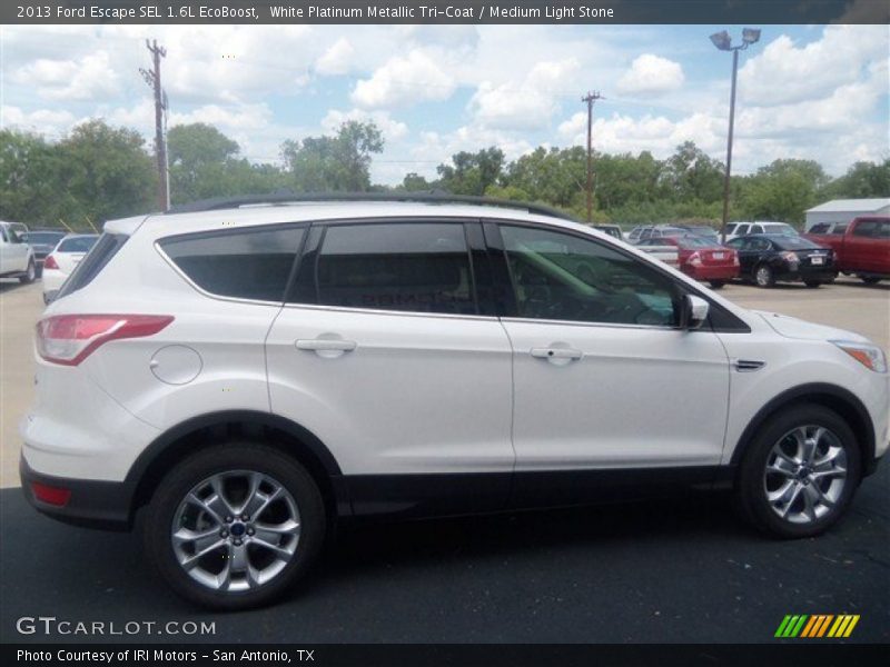 White Platinum Metallic Tri-Coat / Medium Light Stone 2013 Ford Escape SEL 1.6L EcoBoost
