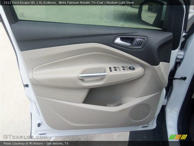 White Platinum Metallic Tri-Coat / Medium Light Stone 2013 Ford Escape SEL 1.6L EcoBoost