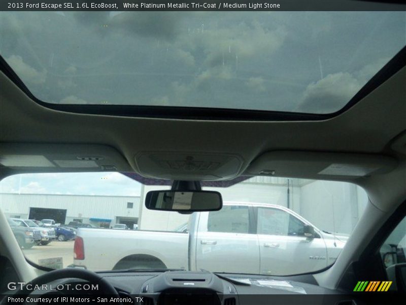 White Platinum Metallic Tri-Coat / Medium Light Stone 2013 Ford Escape SEL 1.6L EcoBoost