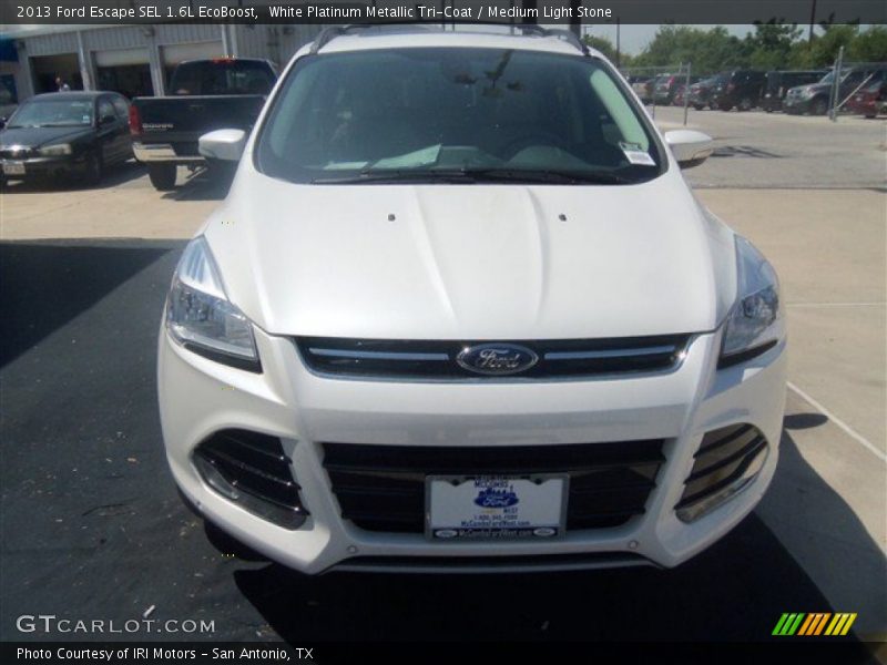 White Platinum Metallic Tri-Coat / Medium Light Stone 2013 Ford Escape SEL 1.6L EcoBoost