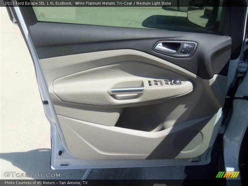 White Platinum Metallic Tri-Coat / Medium Light Stone 2013 Ford Escape SEL 1.6L EcoBoost