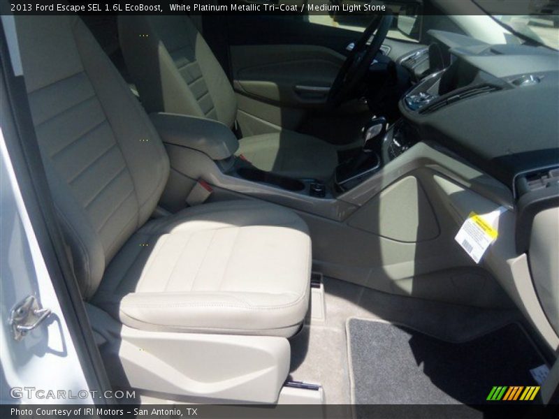 White Platinum Metallic Tri-Coat / Medium Light Stone 2013 Ford Escape SEL 1.6L EcoBoost