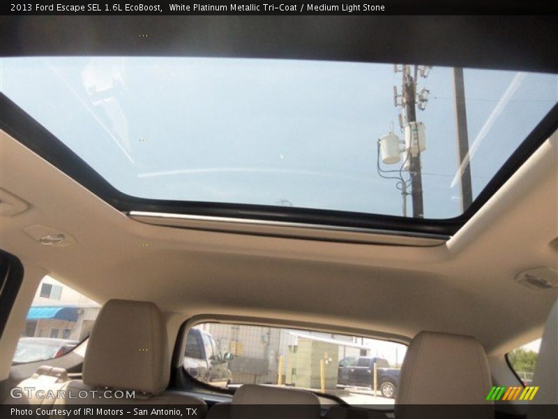White Platinum Metallic Tri-Coat / Medium Light Stone 2013 Ford Escape SEL 1.6L EcoBoost