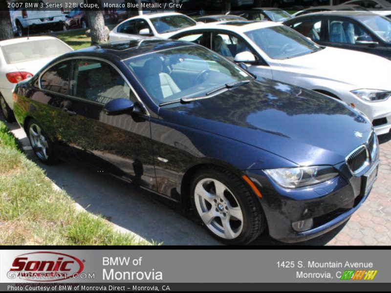 Monaco Blue Metallic / Grey 2007 BMW 3 Series 328i Coupe