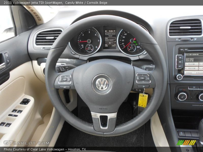 Candy White / Cornsilk Beige 2013 Volkswagen Jetta TDI SportWagen