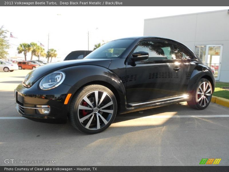 Deep Black Pearl Metallic / Black/Blue 2013 Volkswagen Beetle Turbo