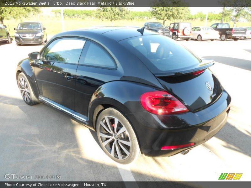 Deep Black Pearl Metallic / Black/Blue 2013 Volkswagen Beetle Turbo