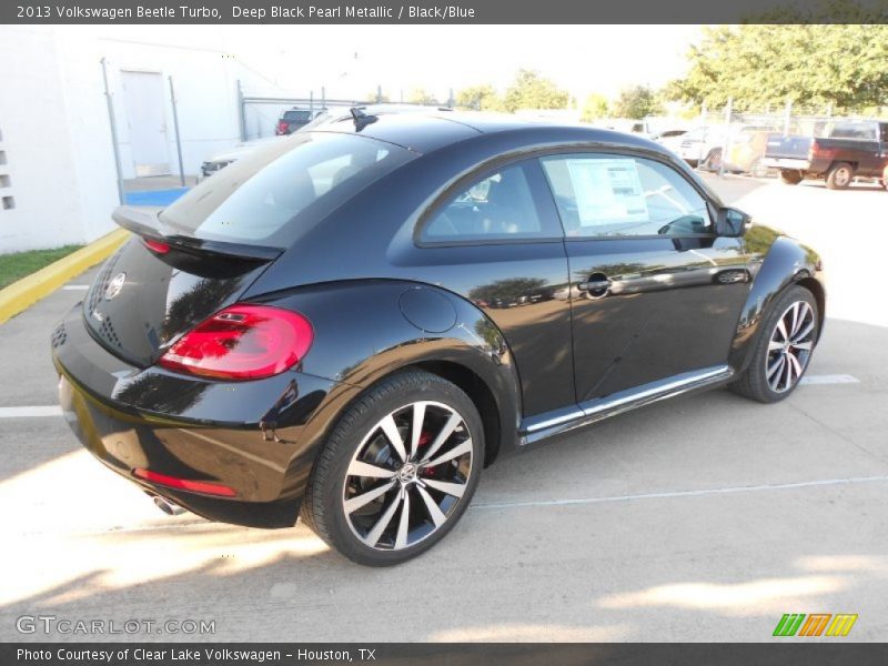 Deep Black Pearl Metallic / Black/Blue 2013 Volkswagen Beetle Turbo