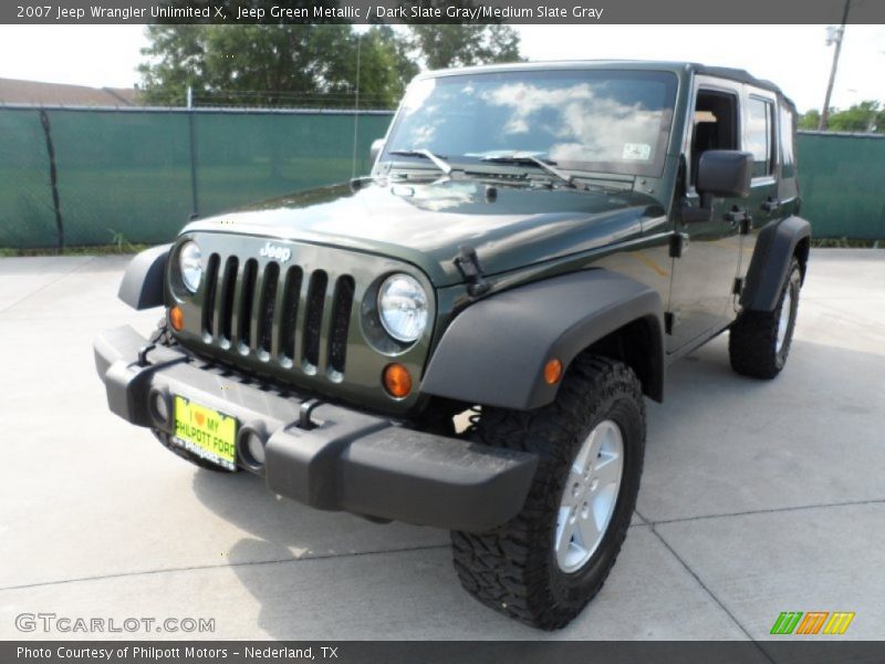 Jeep Green Metallic / Dark Slate Gray/Medium Slate Gray 2007 Jeep Wrangler Unlimited X