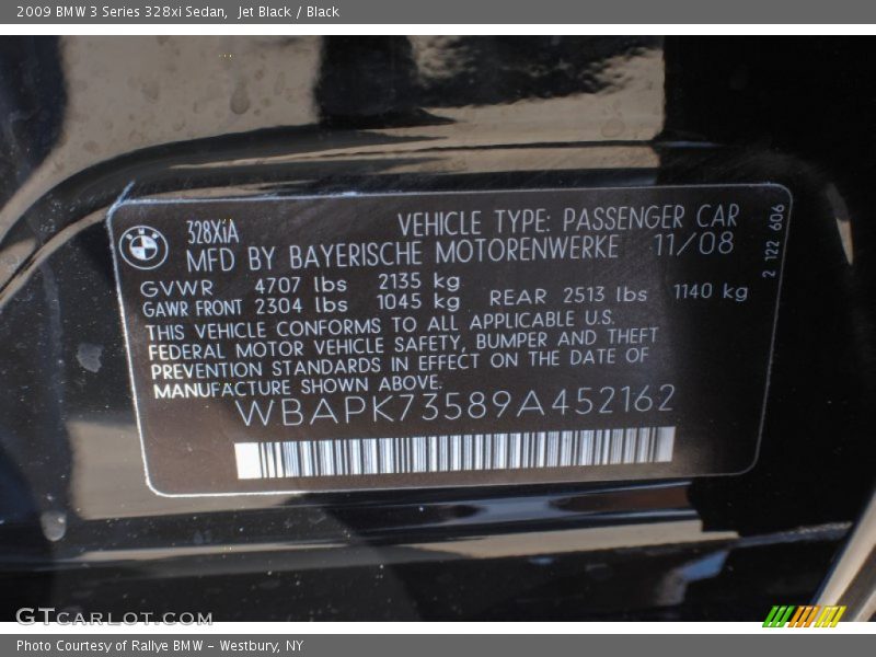 Jet Black / Black 2009 BMW 3 Series 328xi Sedan