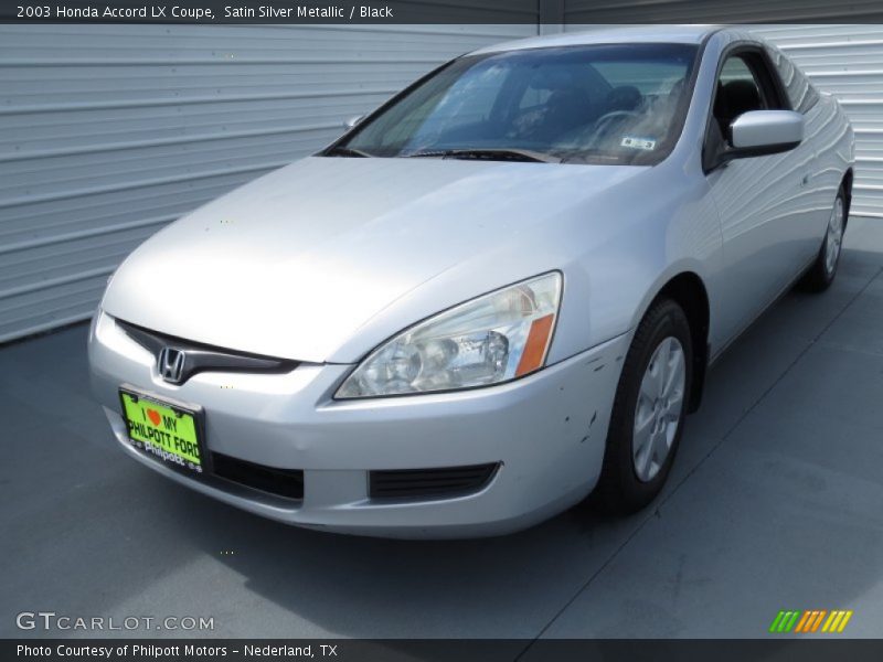 Satin Silver Metallic / Black 2003 Honda Accord LX Coupe