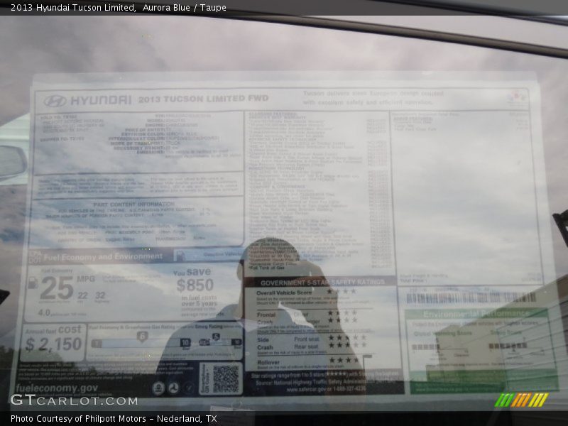 Aurora Blue / Taupe 2013 Hyundai Tucson Limited