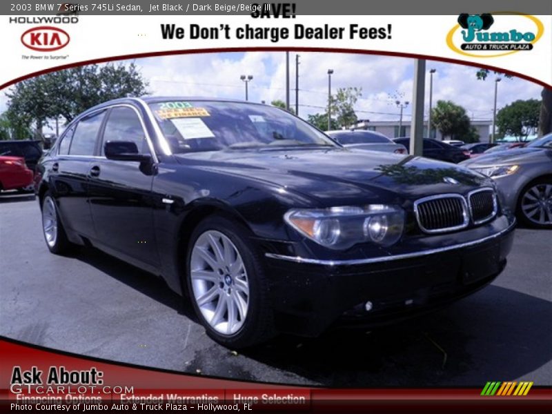 Jet Black / Dark Beige/Beige III 2003 BMW 7 Series 745Li Sedan