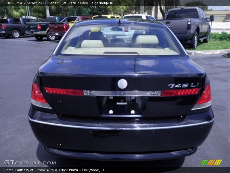 Jet Black / Dark Beige/Beige III 2003 BMW 7 Series 745Li Sedan