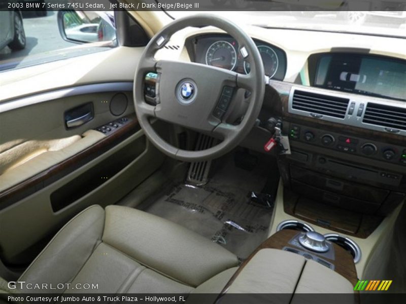 Jet Black / Dark Beige/Beige III 2003 BMW 7 Series 745Li Sedan