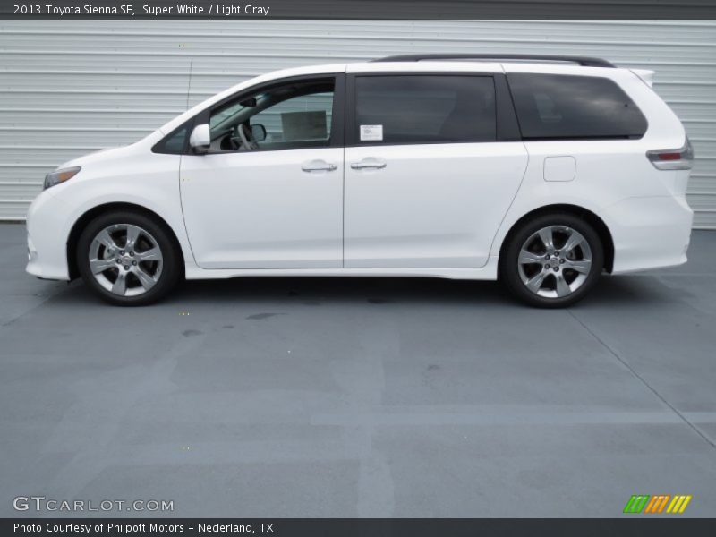 Super White / Light Gray 2013 Toyota Sienna SE