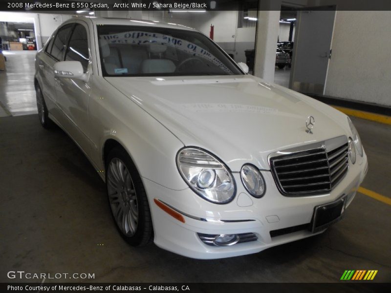 Arctic White / Sahara Beige/Black 2008 Mercedes-Benz E 550 Sedan