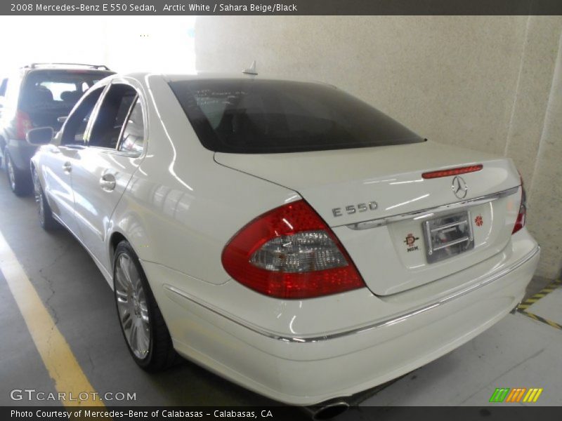 Arctic White / Sahara Beige/Black 2008 Mercedes-Benz E 550 Sedan