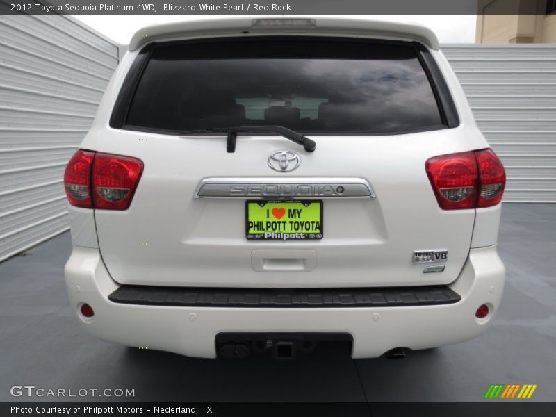 Blizzard White Pearl / Red Rock 2012 Toyota Sequoia Platinum 4WD