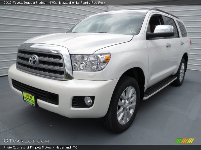 Blizzard White Pearl / Red Rock 2012 Toyota Sequoia Platinum 4WD