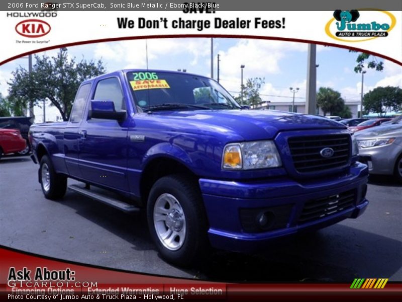 Sonic Blue Metallic / Ebony Black/Blue 2006 Ford Ranger STX SuperCab