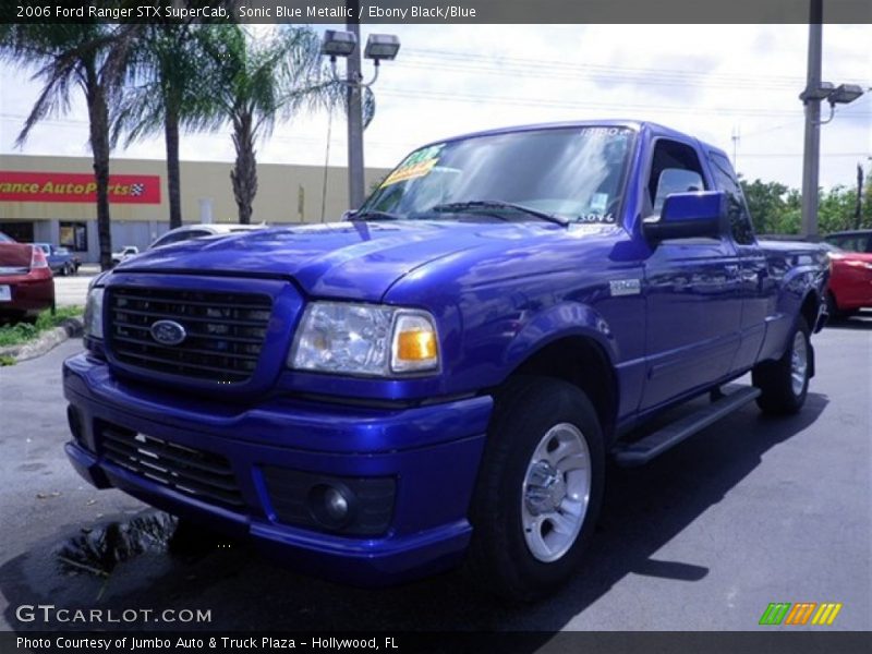 Sonic Blue Metallic / Ebony Black/Blue 2006 Ford Ranger STX SuperCab