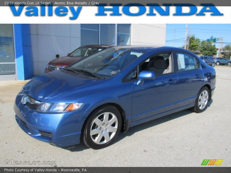 Atomic Blue Metallic / Gray 2010 Honda Civic LX Sedan