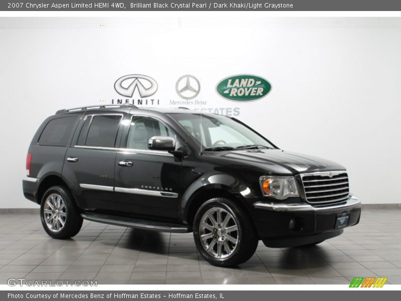 Brilliant Black Crystal Pearl / Dark Khaki/Light Graystone 2007 Chrysler Aspen Limited HEMI 4WD