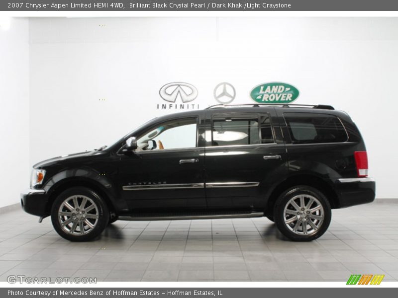 Brilliant Black Crystal Pearl / Dark Khaki/Light Graystone 2007 Chrysler Aspen Limited HEMI 4WD