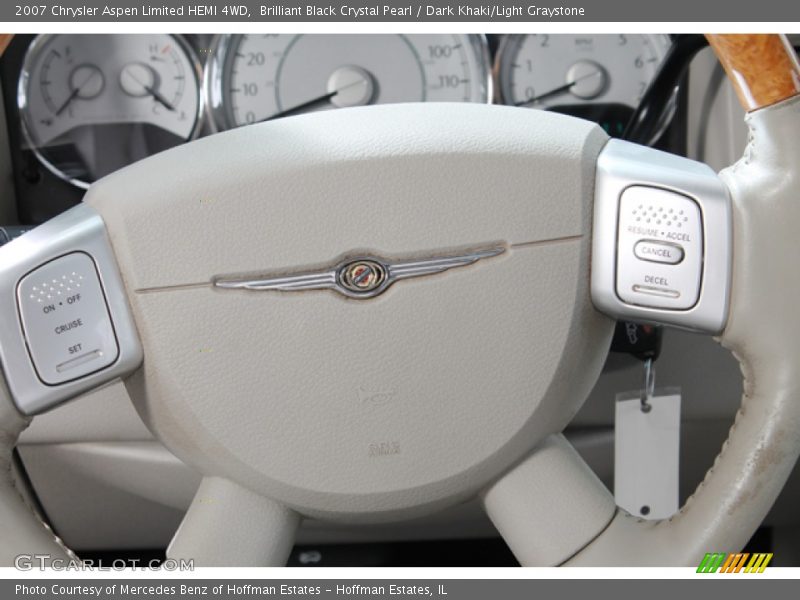Brilliant Black Crystal Pearl / Dark Khaki/Light Graystone 2007 Chrysler Aspen Limited HEMI 4WD