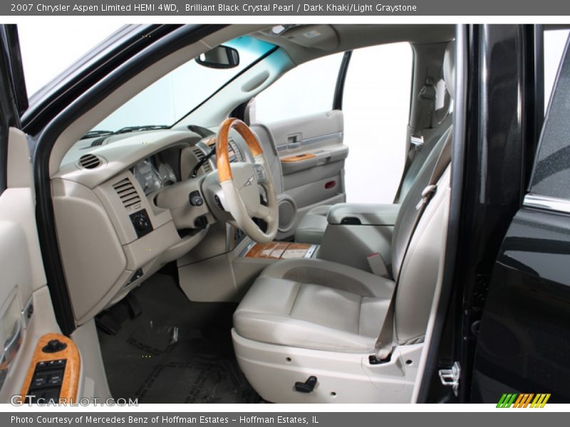 Brilliant Black Crystal Pearl / Dark Khaki/Light Graystone 2007 Chrysler Aspen Limited HEMI 4WD