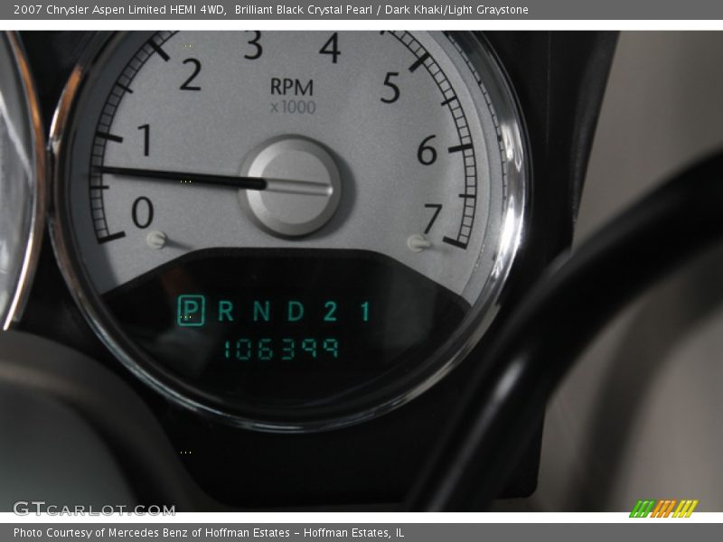 Brilliant Black Crystal Pearl / Dark Khaki/Light Graystone 2007 Chrysler Aspen Limited HEMI 4WD