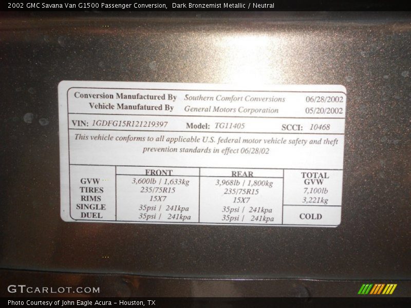Dark Bronzemist Metallic / Neutral 2002 GMC Savana Van G1500 Passenger Conversion