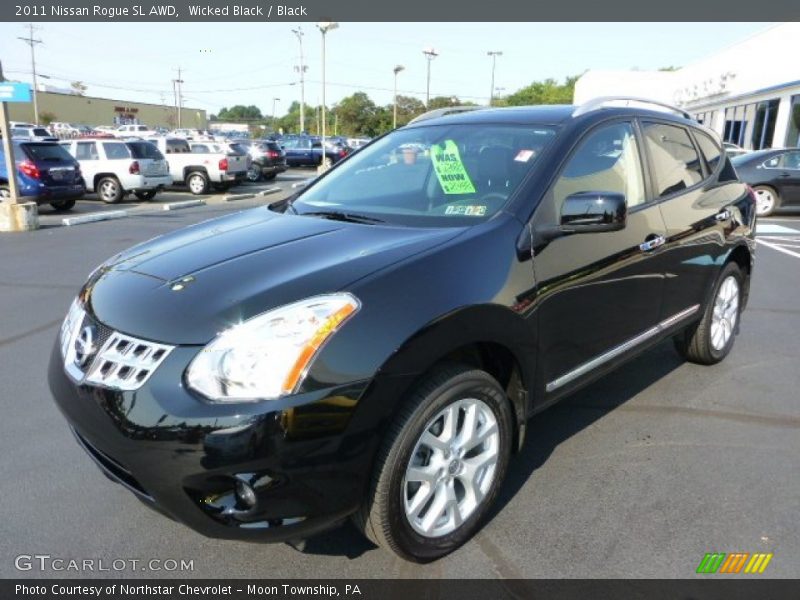Wicked Black / Black 2011 Nissan Rogue SL AWD