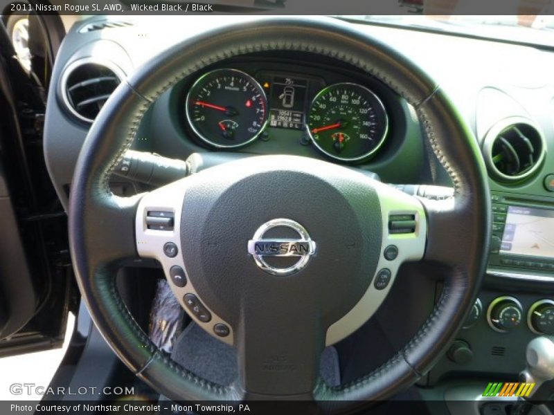 Wicked Black / Black 2011 Nissan Rogue SL AWD
