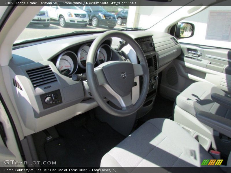 Stone White / Medium Slate Gray/Light Shale 2009 Dodge Grand Caravan SXT
