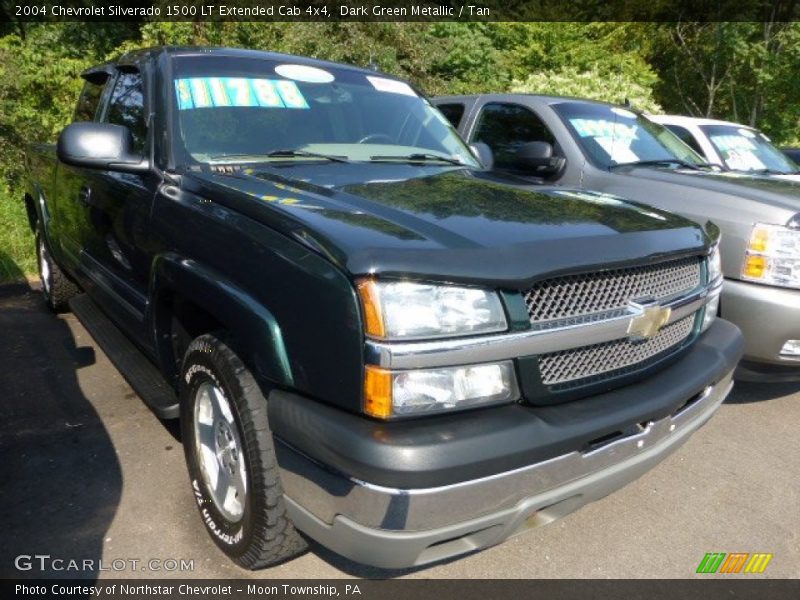 Dark Green Metallic / Tan 2004 Chevrolet Silverado 1500 LT Extended Cab 4x4