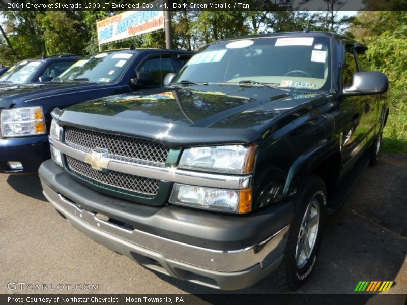 Dark Green Metallic / Tan 2004 Chevrolet Silverado 1500 LT Extended Cab 4x4