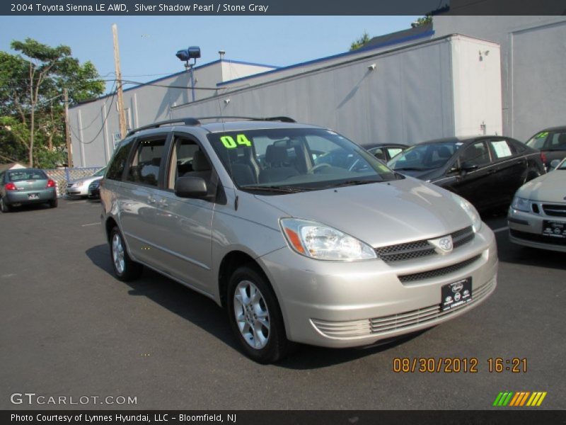 Silver Shadow Pearl / Stone Gray 2004 Toyota Sienna LE AWD