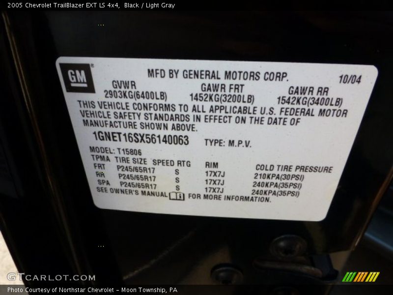 Black / Light Gray 2005 Chevrolet TrailBlazer EXT LS 4x4