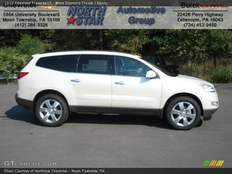 White Diamond Tricoat / Ebony 2012 Chevrolet Traverse LT