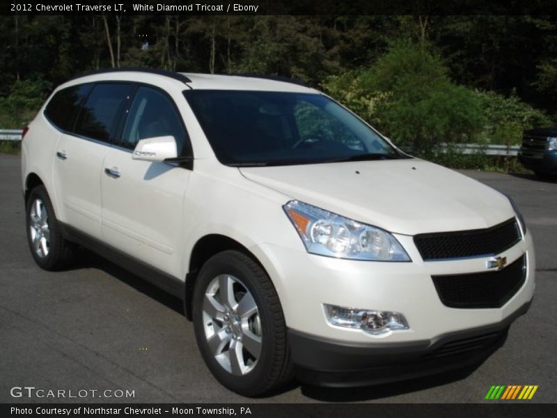 White Diamond Tricoat / Ebony 2012 Chevrolet Traverse LT
