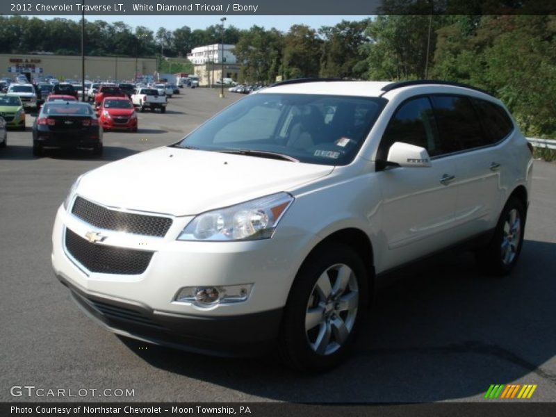 White Diamond Tricoat / Ebony 2012 Chevrolet Traverse LT