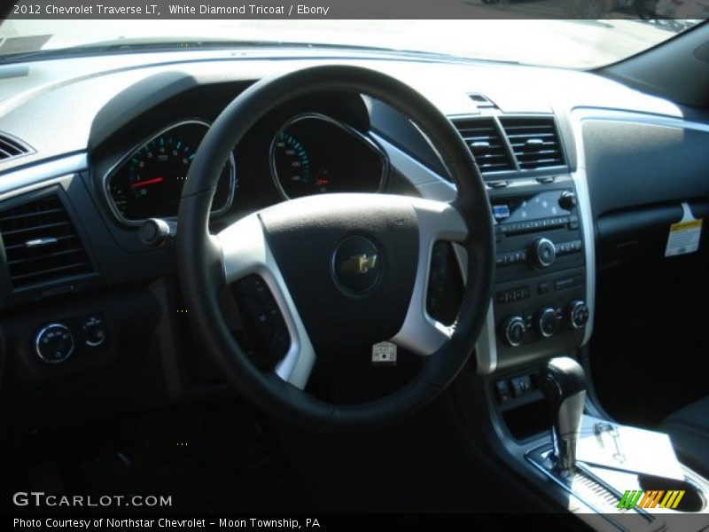White Diamond Tricoat / Ebony 2012 Chevrolet Traverse LT