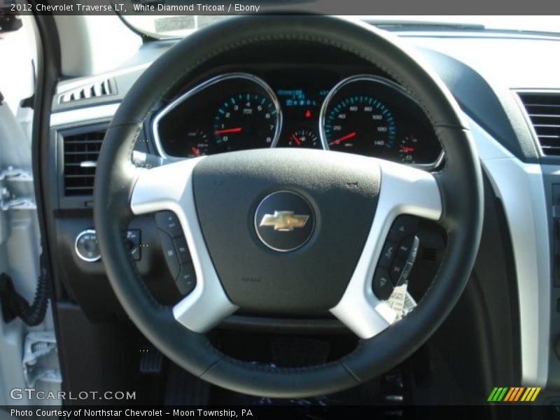 White Diamond Tricoat / Ebony 2012 Chevrolet Traverse LT